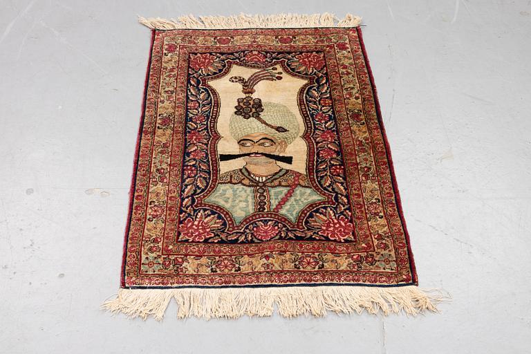 A rug, semi-antique Kerman Laver, ca 97,5 x 64,5 cm.