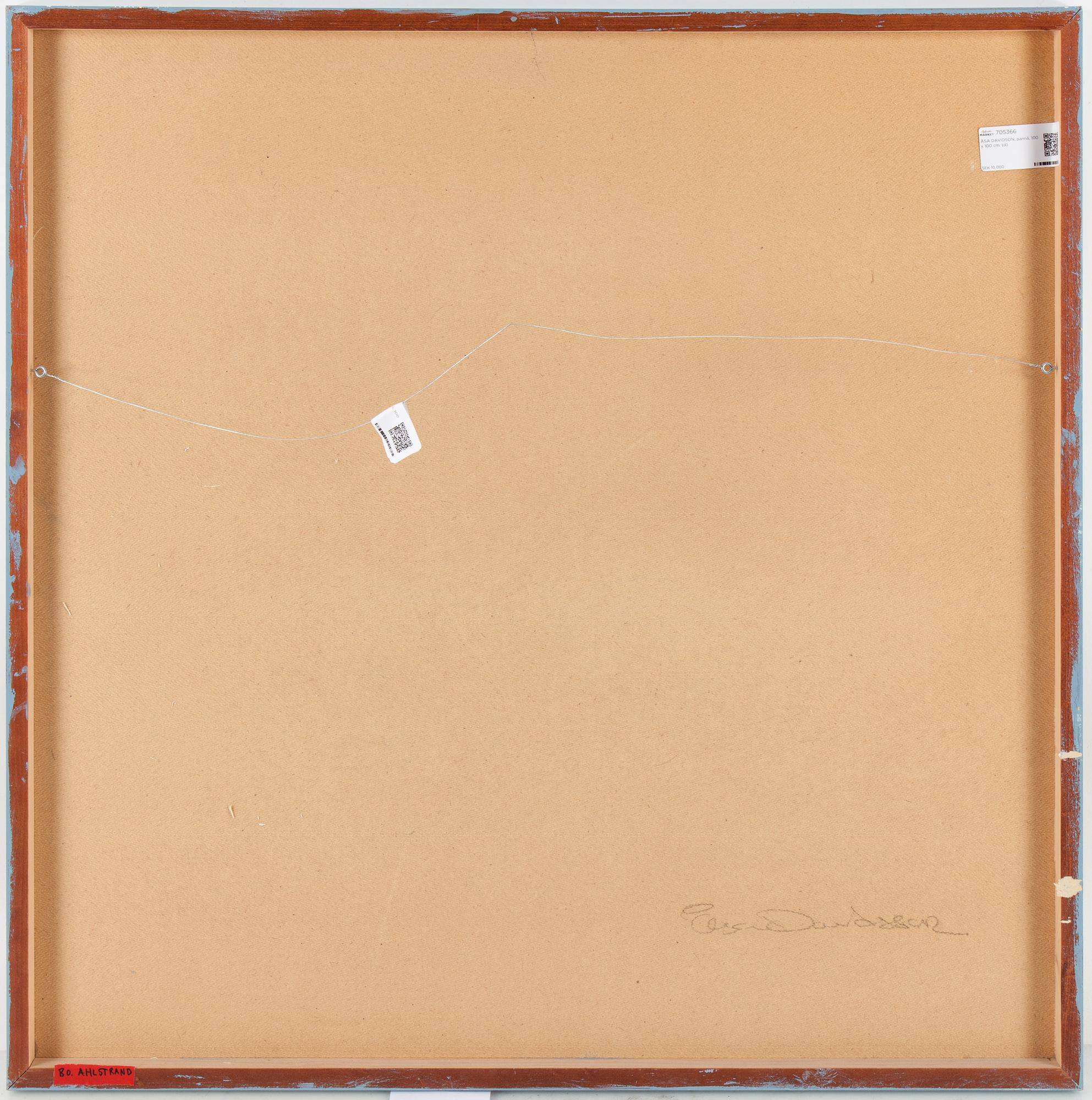 ÅSA DAVIDSON, pannå, 100 x 100 cm.