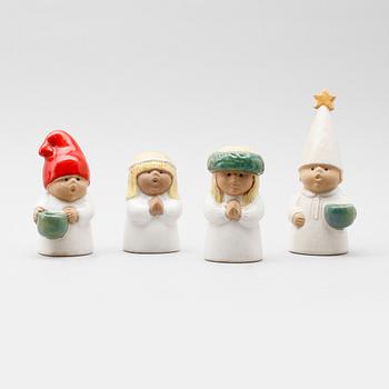 FIGURINER, 4 st, stengods, "Advent", Lisa Larson, Gustavsberg, formgivna 1978.