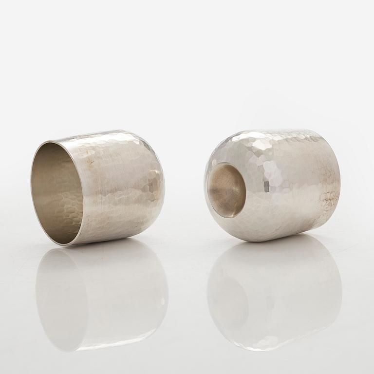 Tapio Wirkkala, bägare, 6 st, silver, TW 469, Kultakeskus, Tavastehus 1978 och 1979.