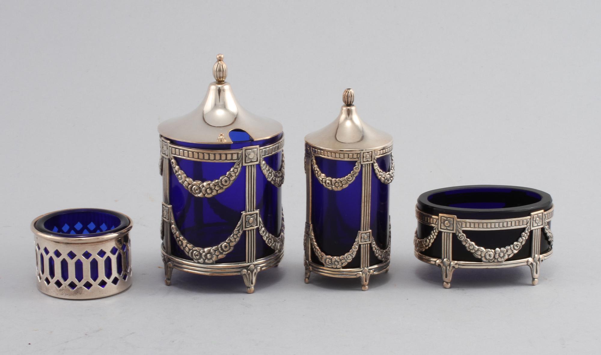 PARTI SILVER, 9 delar, bl a Henry Williams, Birmingham, 1905.