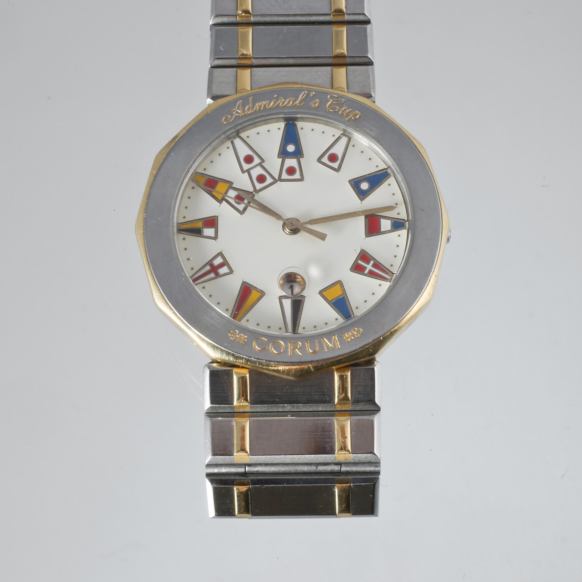 ARMBANDSUR, stål samt 18 k guld, Corum, "Admirals cup".