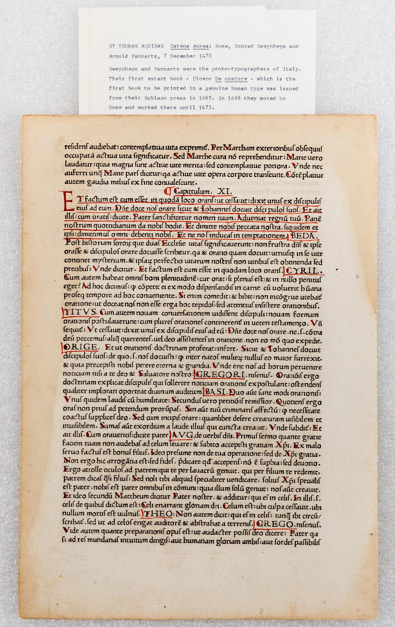 Leaves of Italian Incunabula / Printed leaves of the 1400s.