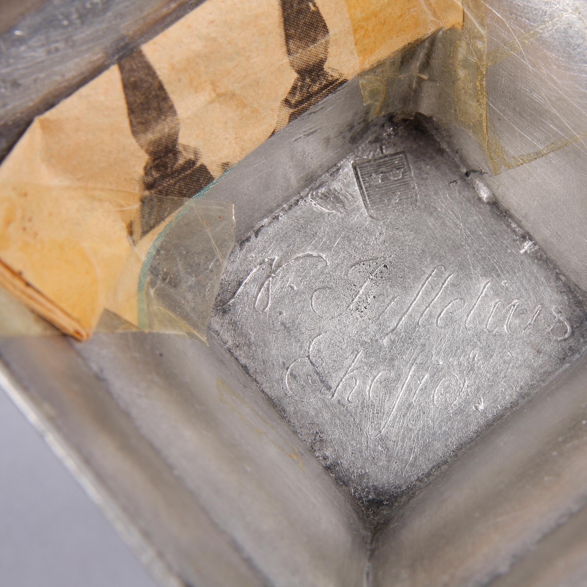 LJUSSTAKE, tenn, gustaviansk, Nicolaus Justelius, Eksjö.