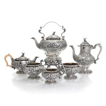 Joseph Angell, te- och kaffeservis, sterlingsilver, 7 delar, London 1817-1823.