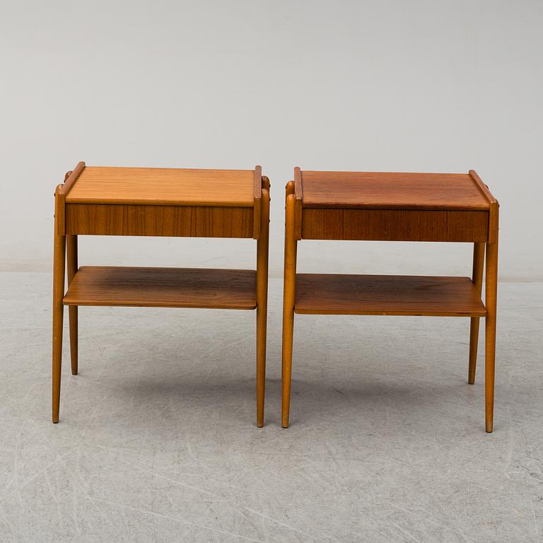 SÄNGBORD, ett par, AB Carlström & Co, Bjärnum, 1950/60-tal.