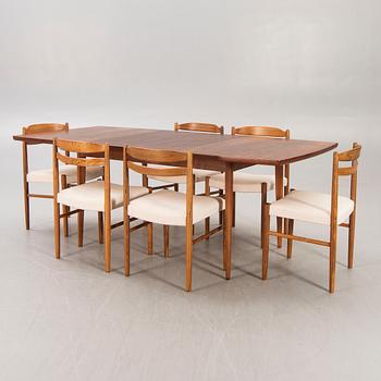 A 1960/70s jacaranda 7 pcs dining set from Albert Johansson & söner Hyssna.