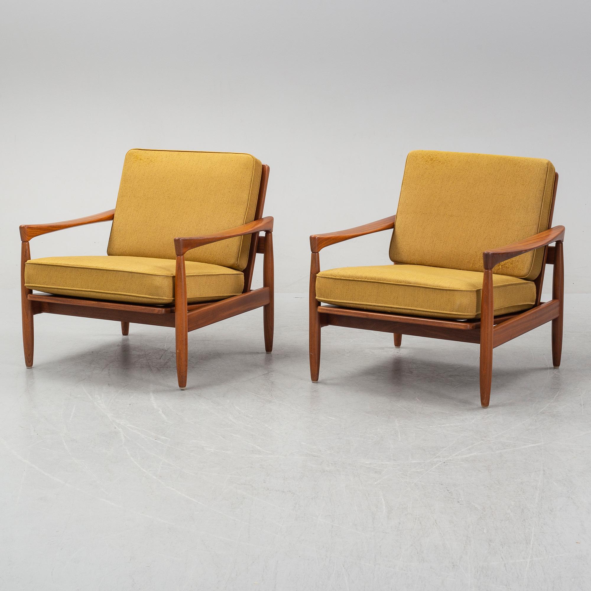 Erik Wörtz, fåtöljer ett
par, ”Kolding” IKEA, 1960-tal.