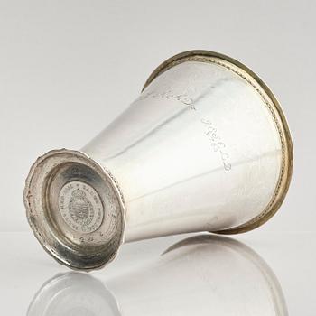A Swedish parcel-gilt silver beaker, mark of Christoffer Wasserman, Lindesberg 1763.
