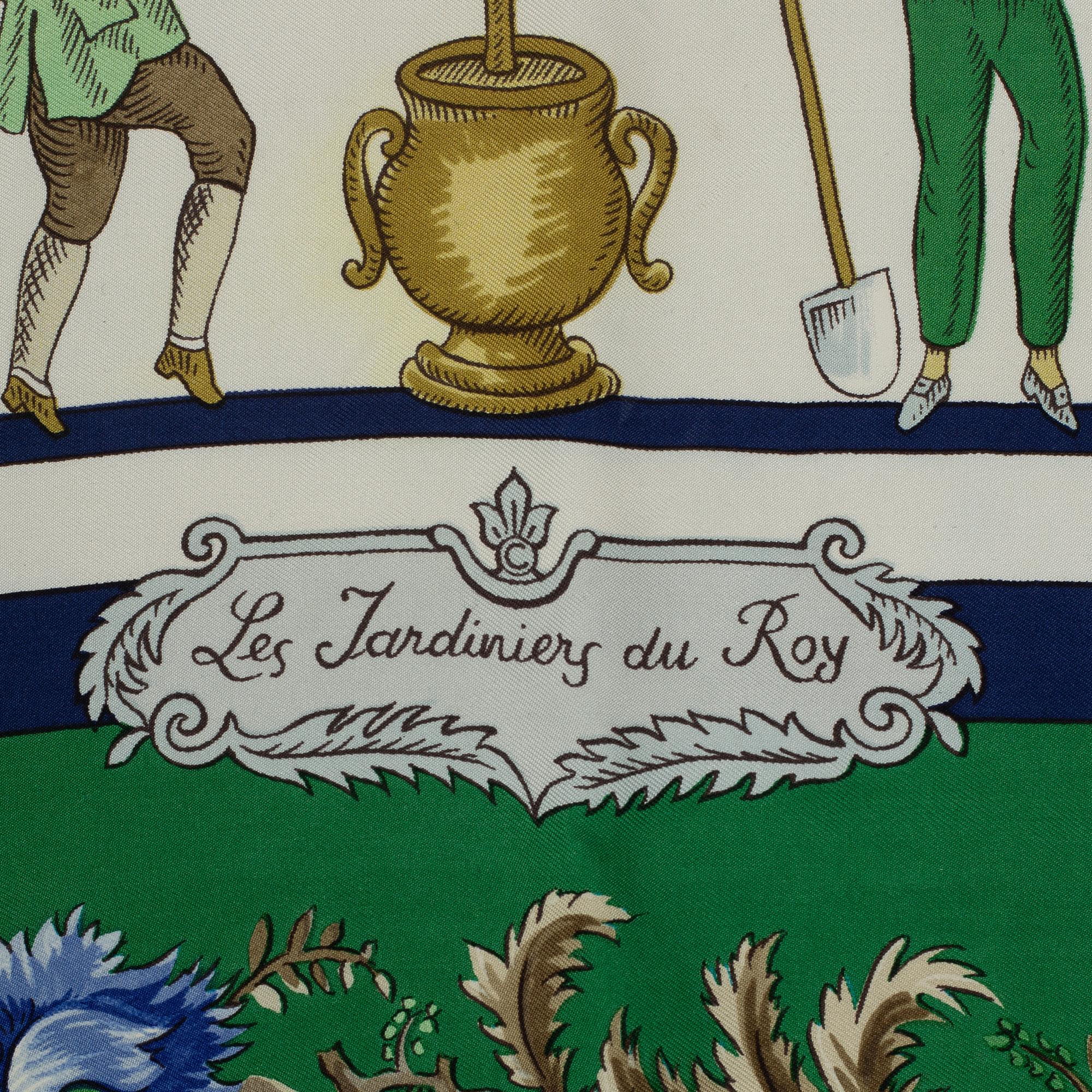 Hermès, a 'Les Jardiniers du Roy' silk scarf.