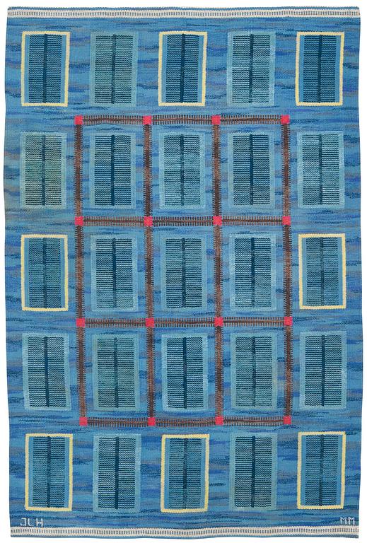 RUG. Flat weave. 202 x 138 cm. Signed JLH MM.