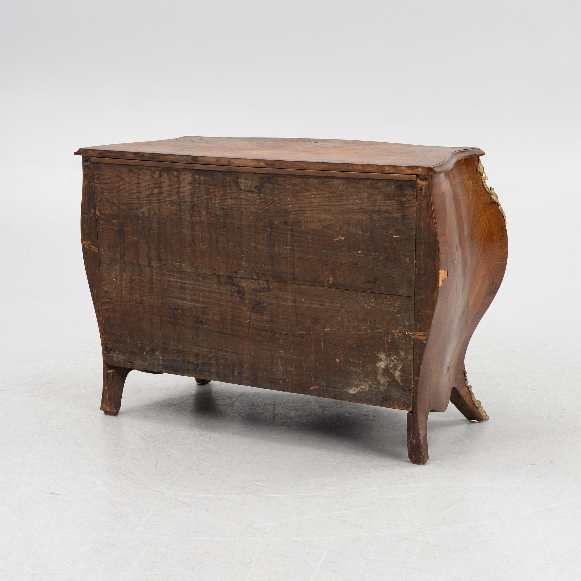 A Rococo chest of drawers, Sweden, second half of the 20th Century.