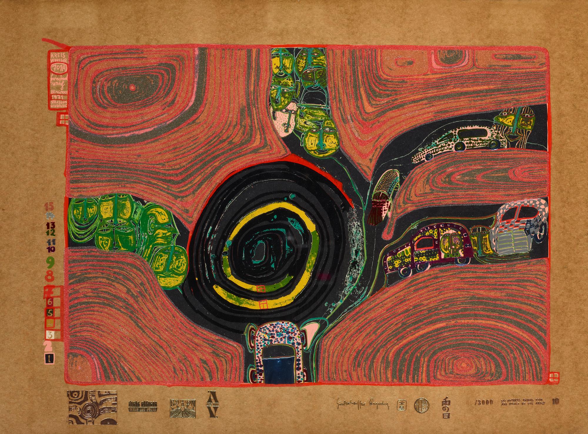 Friedensreich Hundertwasser, "Look at it on a rainy day (The Regentag portfolio)".