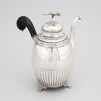 A Swedish Empire Silver Coffee Pot, mark of AF Hellman, Uppsala 1831.