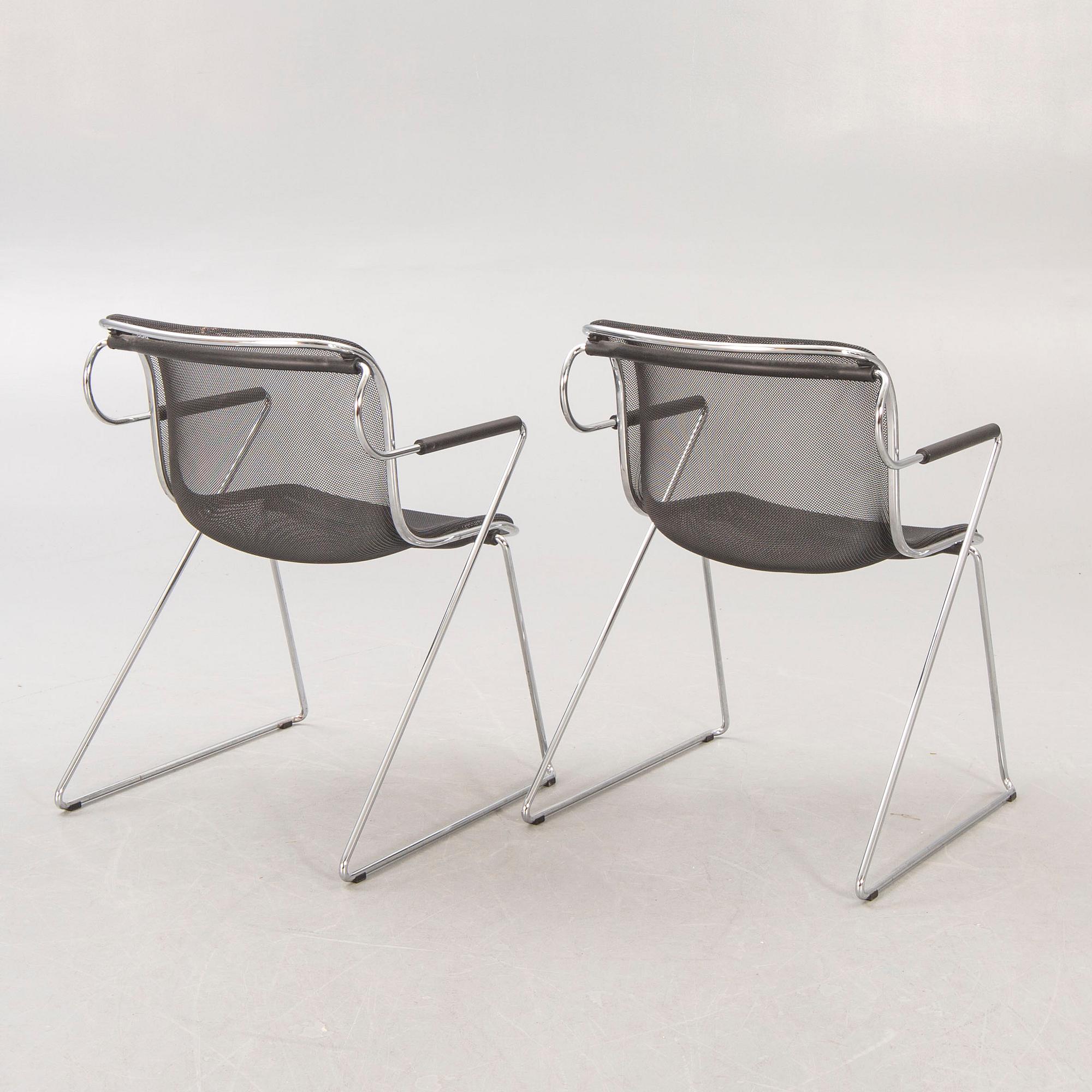 A pair of Charles Pollock Penelope chairs for Castelli Italy 1982.
