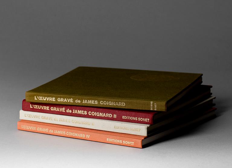 BÖCKER, 4 st, "L'oeuvre gravé de James Coignard", Editions sonet, Band I-IV, Stockholm, 1976-99.