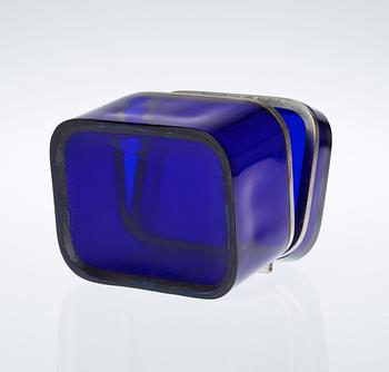 A Josef Frank blue glass and pewter box, Svenskt Tenn.