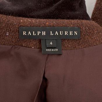RALPH LAUREN, a brown wool- and cashmere blend jacket, size US 4.