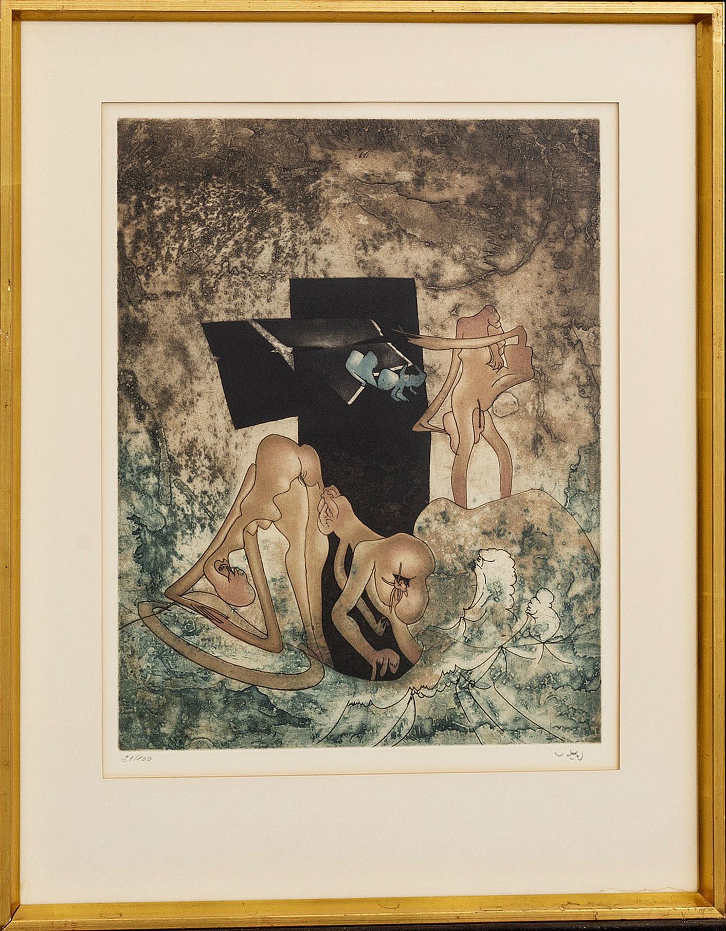 Roberto Matta, a set of eight etchings in colour, signed and numbered 21/100.