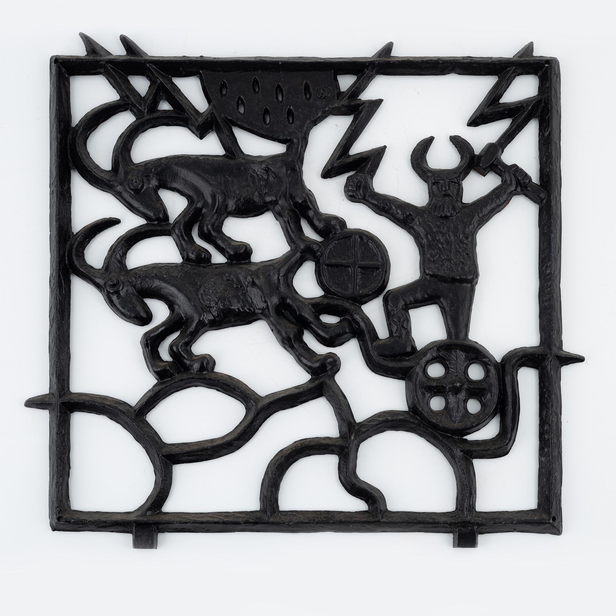 Olle Hermansson, a cast iron fire screen, Husqvarna.