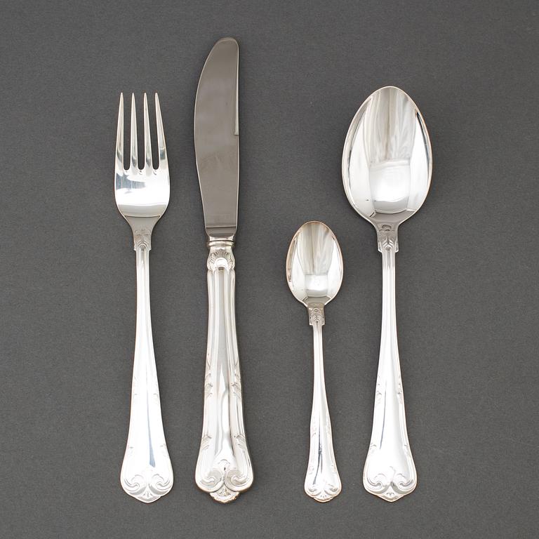 BESTICKSERVIS, silver, 35 delar, modell Herrgård, bland annat MEMA, 1990-tal.