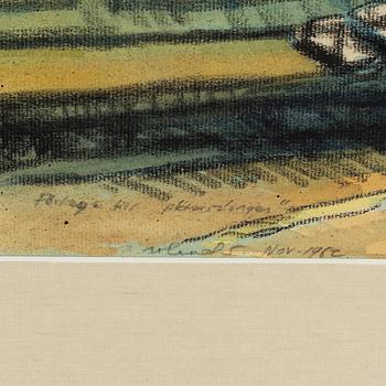 Roland Svensson, blandteknik på papper, signerad och daterad nov 1962.