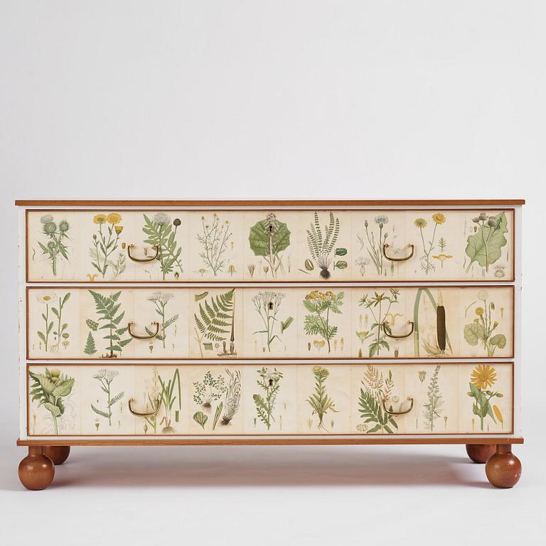 Josef Frank, a "Flora" chest of drawers, Firma Svenskt Tenn, Sweden, probably 1970s.