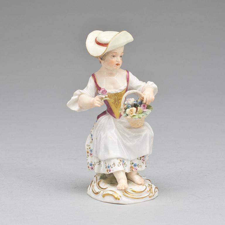 FIGURIN, porslin. Meissen, 1800-tal.