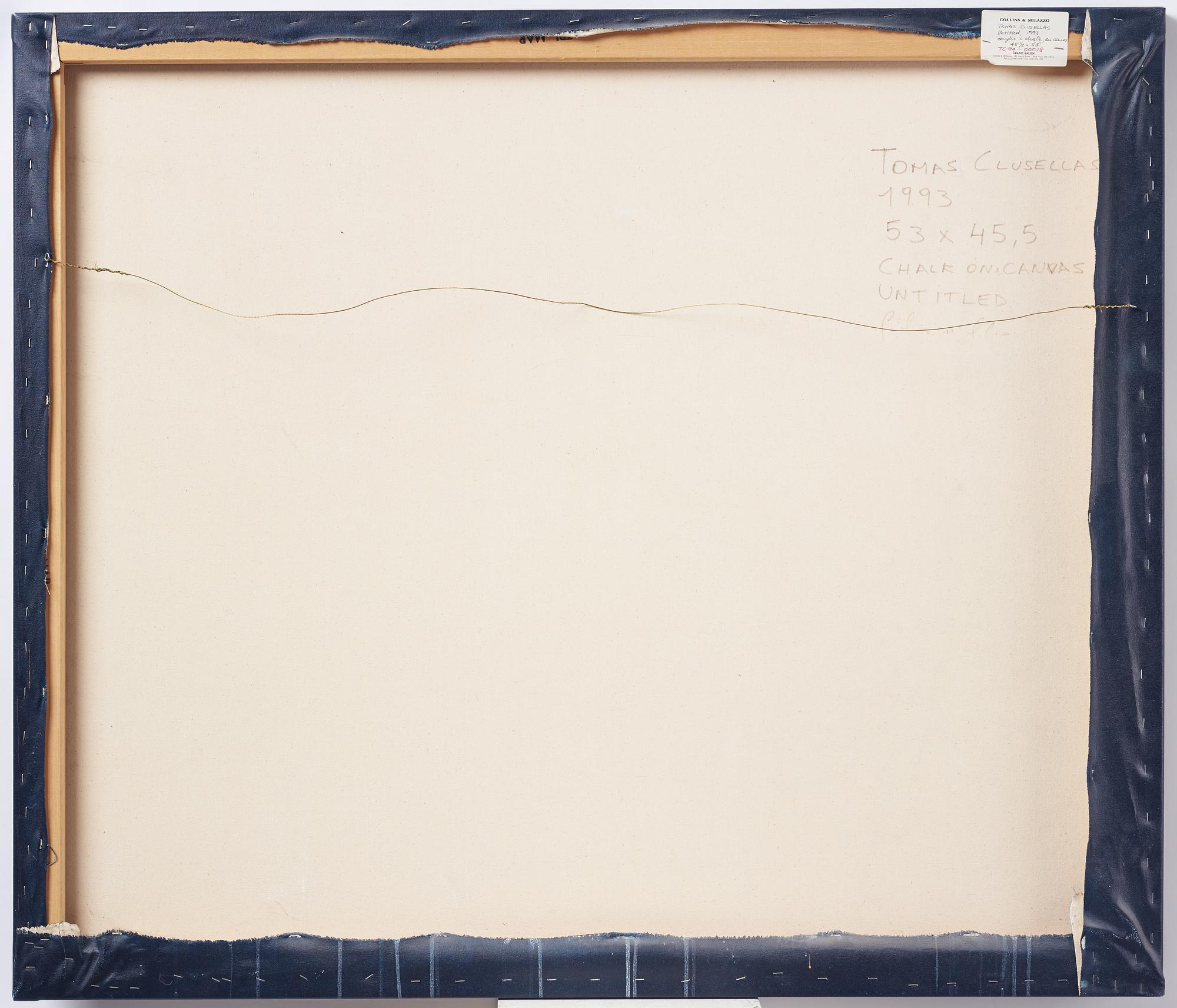 Tomas Clusellas, acrylic and chalk on canvas, signed and dated 1993 verso.