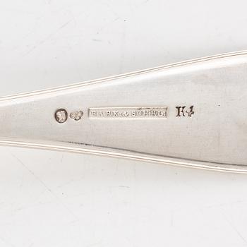 Skedar, 8 st, silver, bl.a. Stephan Westerstråhle, Stockholm 1794.