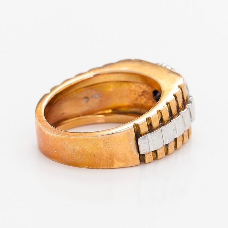 Ring, briljantslipad svart diamant, 18K guld och vitguld.