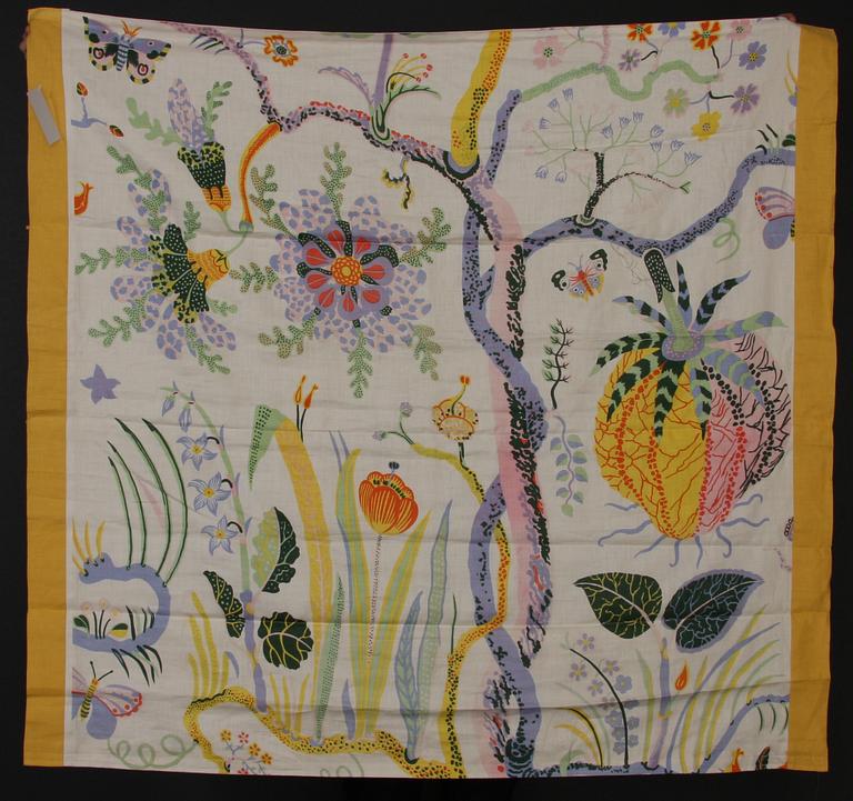 HISSGARDIN, linne, "Hawaii", Josef Frank, Svenskt Tenn. Ca 130x130.