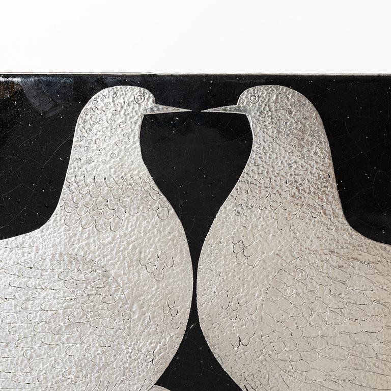 Stig Lindberg, a glazed stoneware plaque, Gustavsberg Studio 1950s-60s.