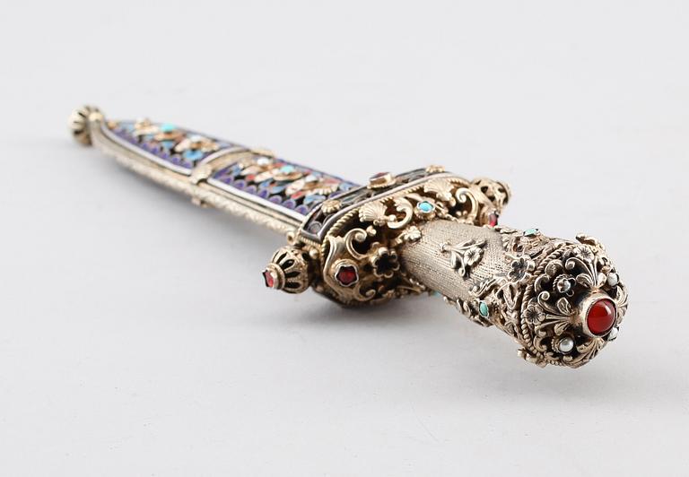 BREVKNIV, förgyllt silver, 1900-talets första hälft.