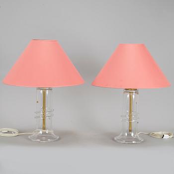 HANNE DREUTLER, bordslampor, ett par, glas, Ateljé Lyktan / Studio Åhus, 1986.