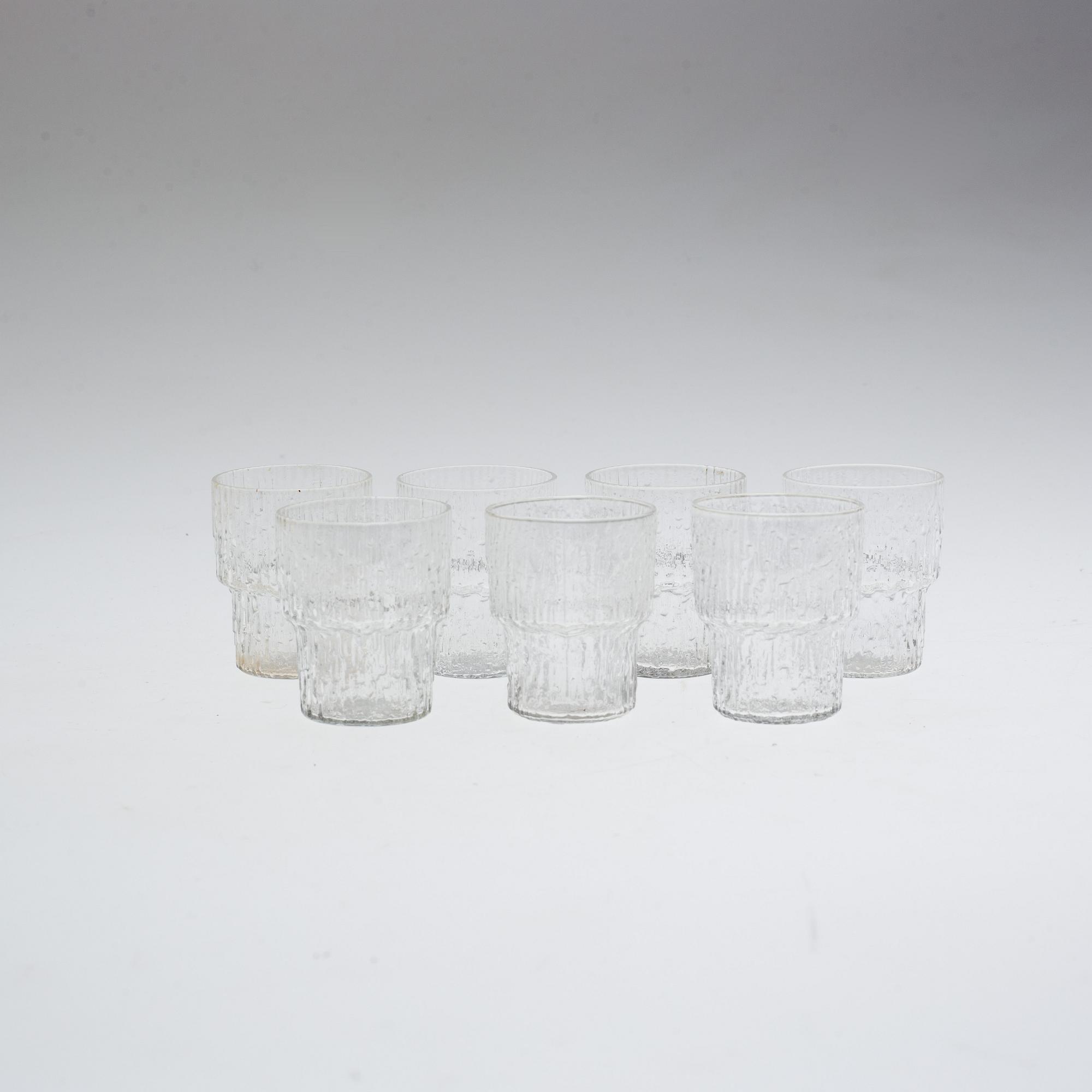 SNAPSGLAS, 7 st, "Paadar", Tapio Wirkkala, Iittala, 1900-talets slut.