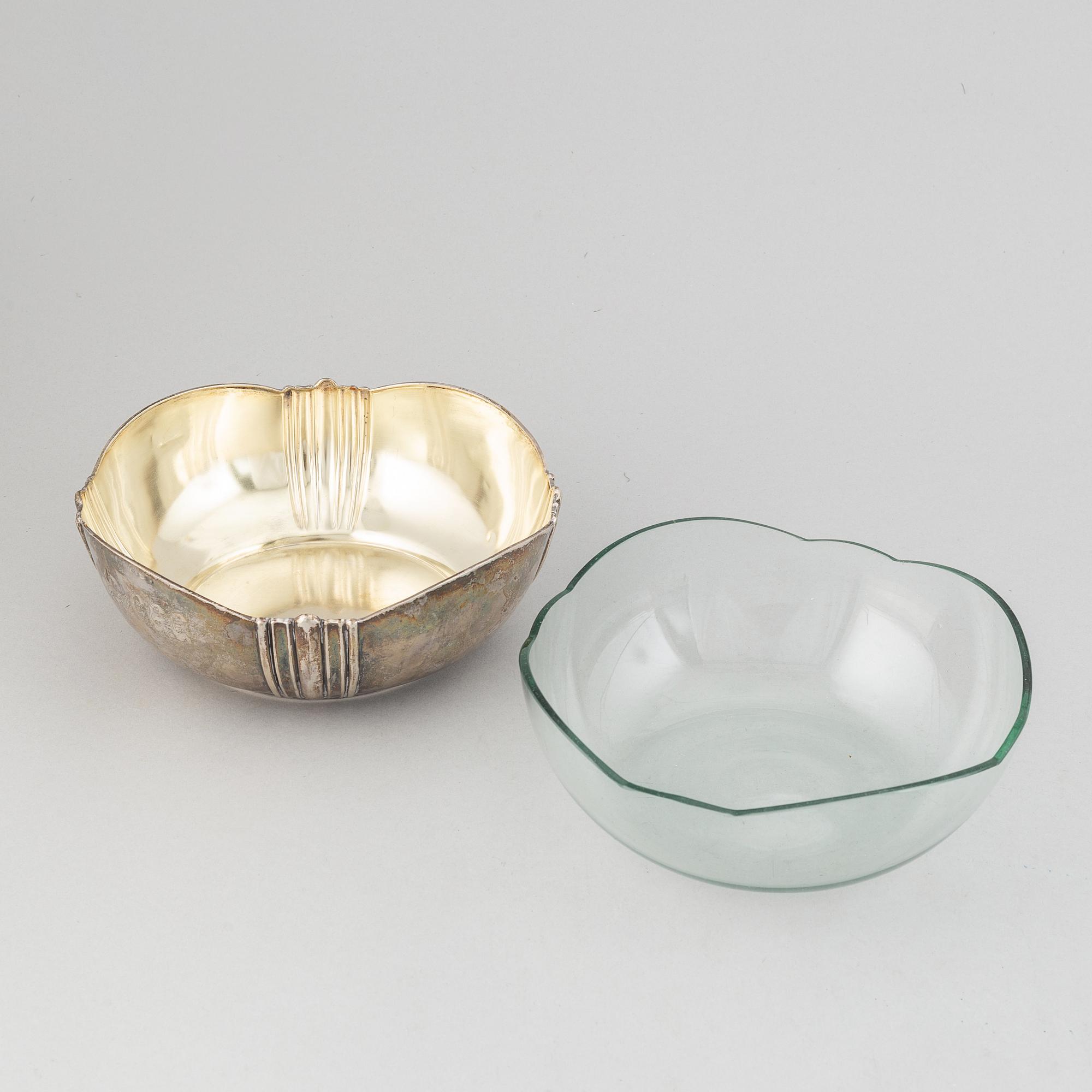 Skål, Silver och glas, Finland, 1923.