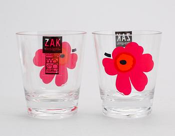 GLAS, 54 st, mönster "Unikko" Marimekko, Zak design.