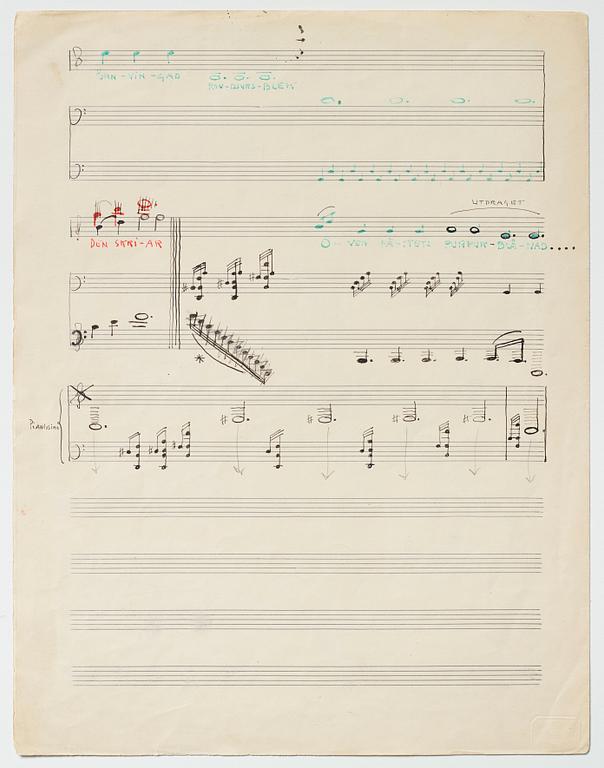 Gösta Adrian-Nilsson, Portfolio with three scores,  "Dialog mellan piano och cello", opus 2, "Sång och piano", opus 3.