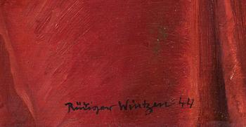 RÜDIGER WINTZEN, olja på pannå, signerad och daterad 44.