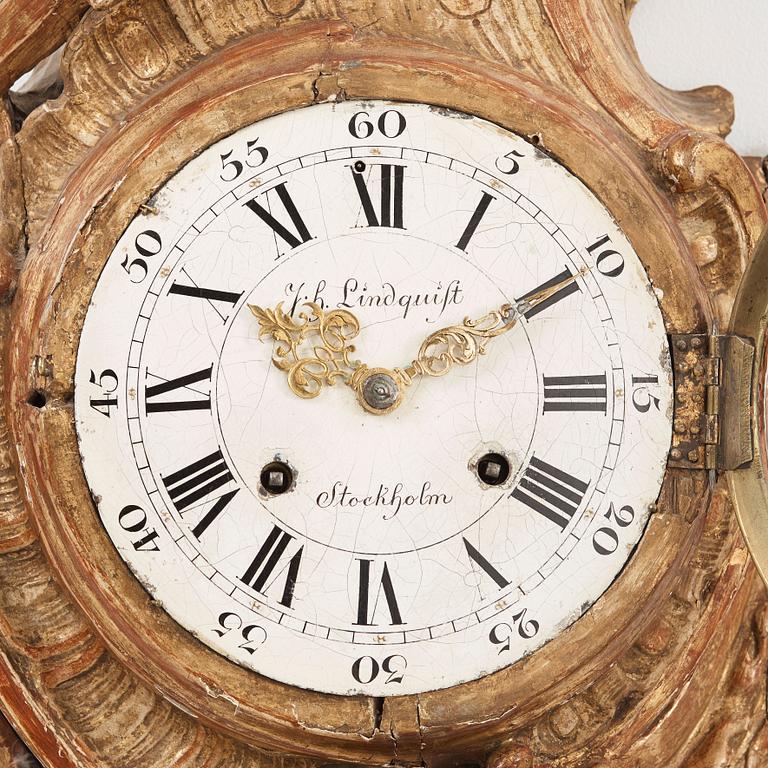 A Swedish Rococo 18th century wall clock.