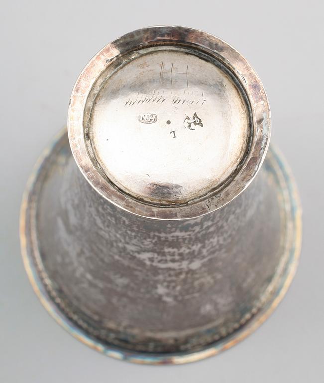 BÄGARE, silver, Henrik Nourin, Norrköping 1769. Vikt ca 147 g.