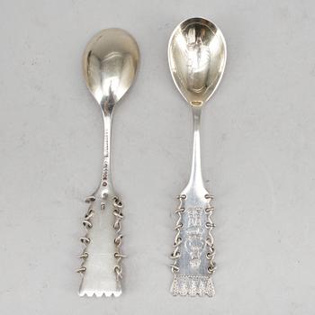 PARTI SILVER, 9 delar, bland annat Fritz Olsson, Luleå, 1952, vikt ca 322 g.
