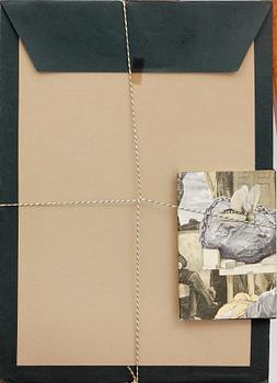 PETER WEISS, mapp med bok.
Mappen märkt "Peter Weiss 8 Collage till romanen Diagnos Bo Cavefors Bokförlag".