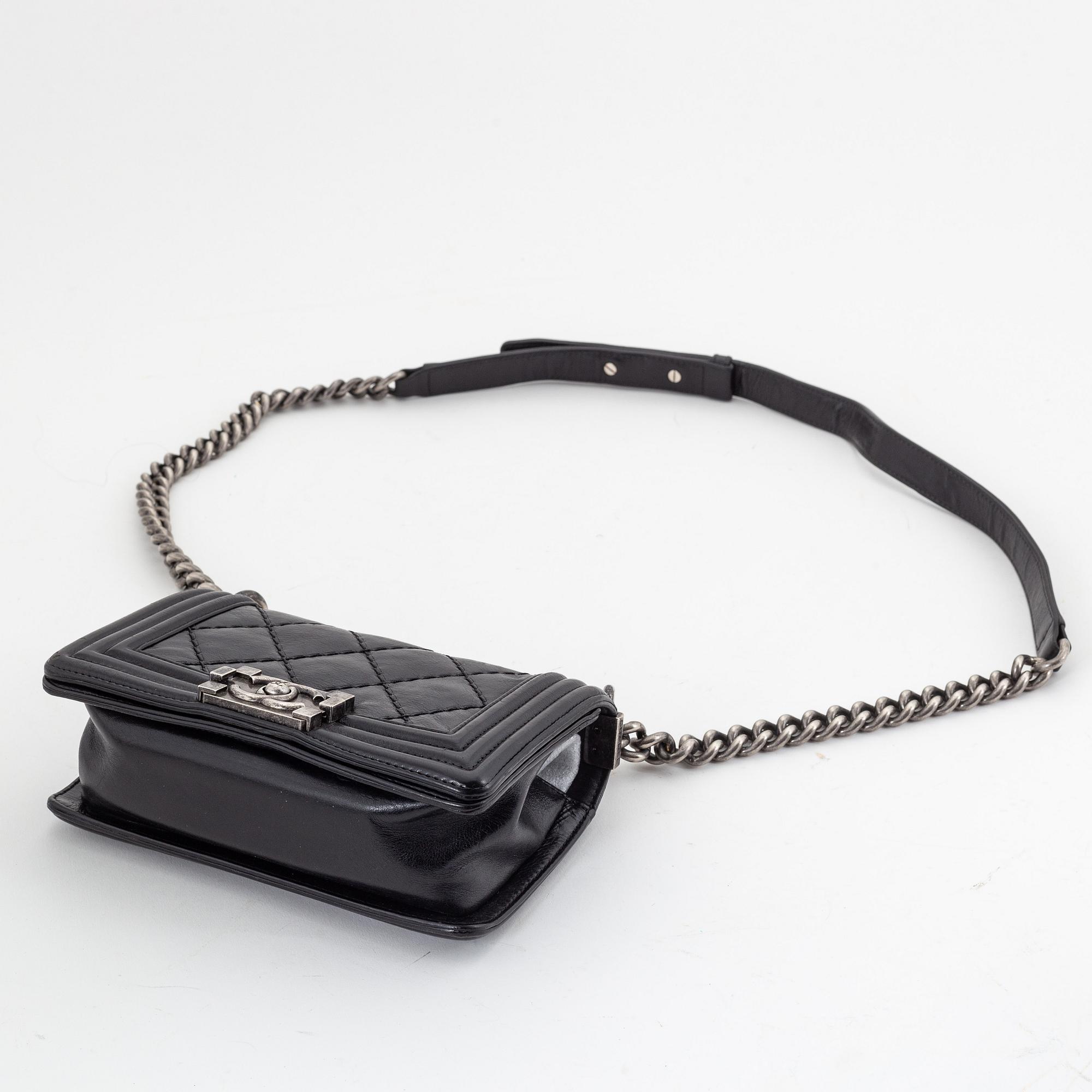 Chanel, a black leather 'Boy Bag', 2013-14.