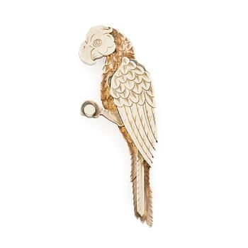 482. Wiwen Nilsson, a brooch, sterling silver, in the shape of a parrot, Lund 1952.