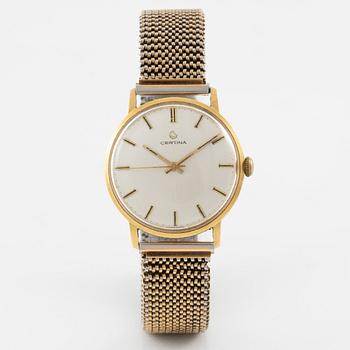 Certina, armbandsur, 18K guld, 34 mm.