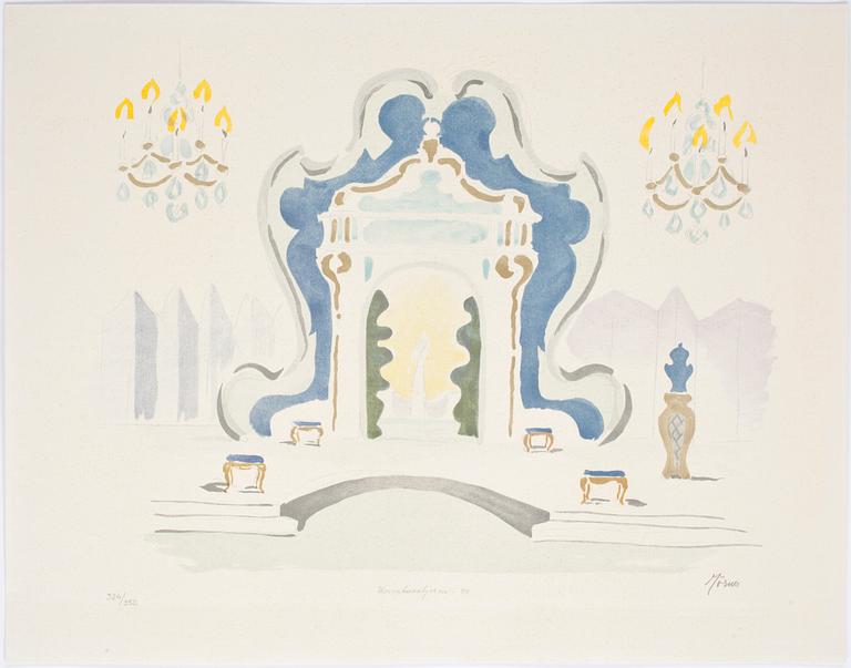 GRAFIKMAPP, "Halmstadgruppen 45 år". 6 st litografier, signerade, numrerade 324/350.