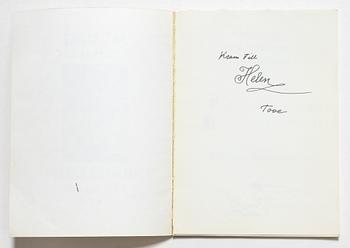 Tove Jansson, book, 'Muumi Hvitträskissä Mumintrollet i Hvitträsk 1974' signed, along with two signed postcards.