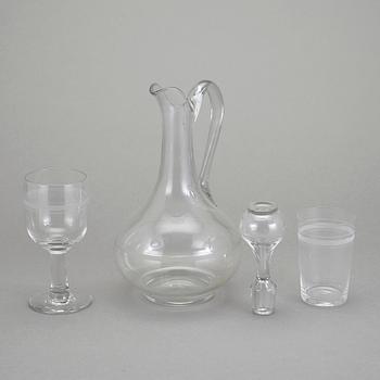 GLASSERVIS, 25 delar, sk. "Rydbergsglas", omkring sekelskiftet 1800/1900-tal.